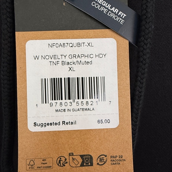 The North Face Novelty Graphic HDY TNF Black/Muted Women’s XL NWT - Picture 4 of 7